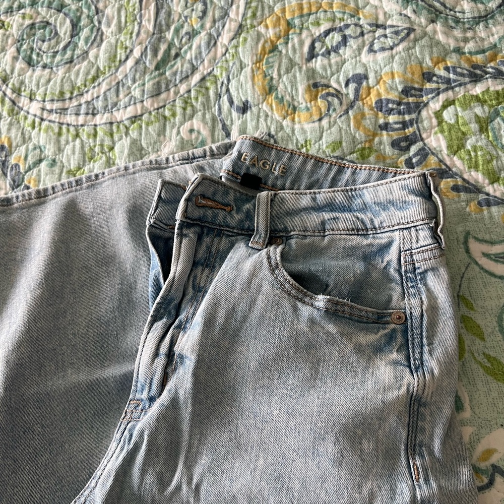 American Eagle super high-rise baggy Wide-Leg Jeans 6 short - Picture 3 of 6